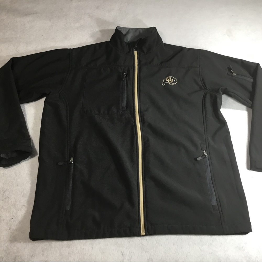 Colorado Buffalos  Black Softshell Jacket with Gold Trim SZ L